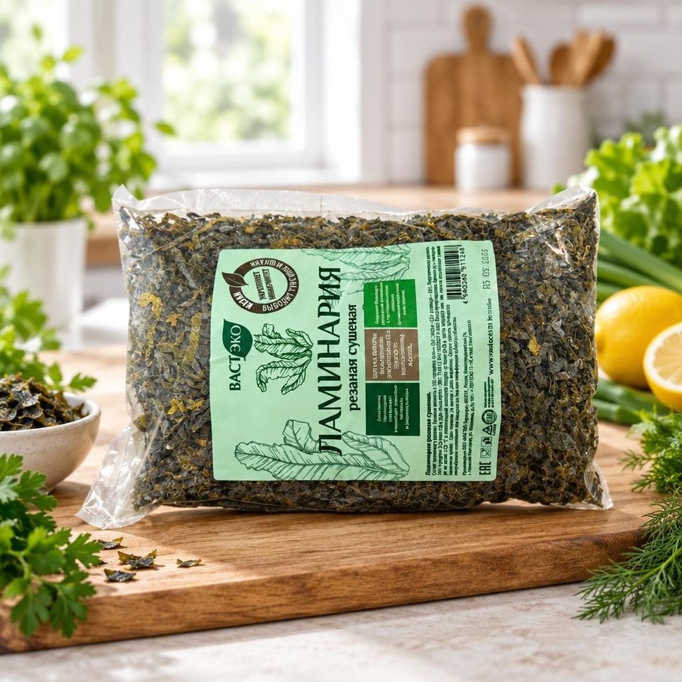 Ламинария резаная сушенная,300гр (пакет)6шт Вастэко