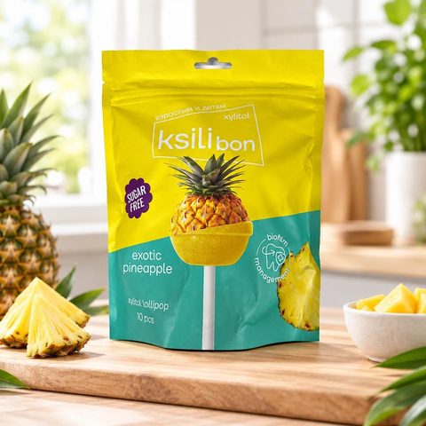 Ksilibon Lollipop Экзотический ананас, в zip-пакете 10шт