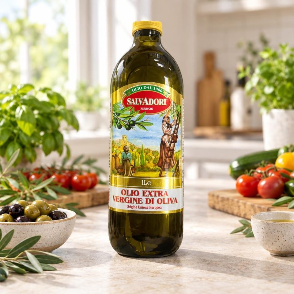 SALVADORI Extra Virgin Масло оливковое нерафинированное стекло 1л 12шт