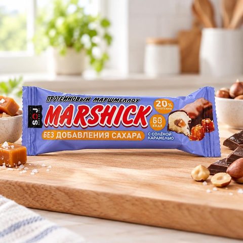Marshmallow протеиновый батончик SOJ с соленой карамелью бс 30гр