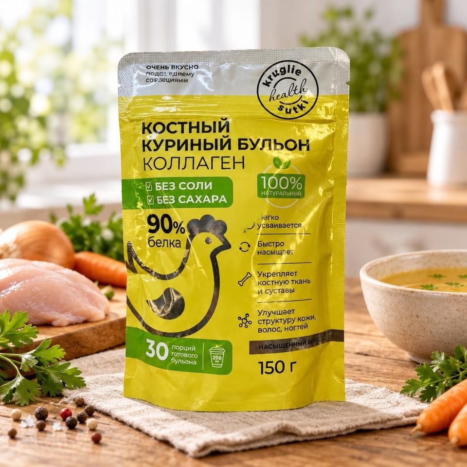 Костный бульон Куриный без соли ( 150гр*16шт)