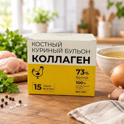 Костный бульон Куриный 5г ( 15 шт в 1кор)САШЕ (75шт*15кр)