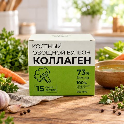 Костный бульон Овощной 5г ( 15 шт в 1кор)САШЕ (75шт*15кр)