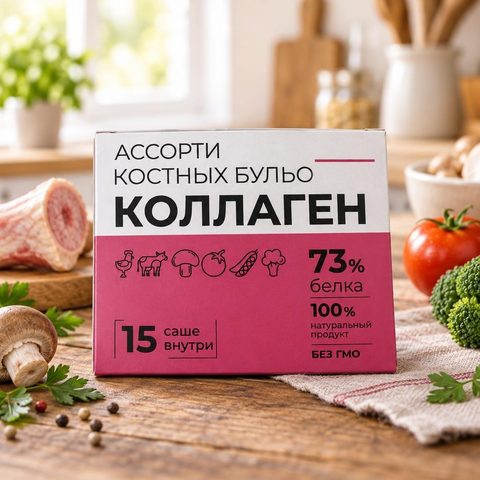Костный бульон Ассорти 5г ( 15 шт в 1кор)САШЕ (75шт*15кр)