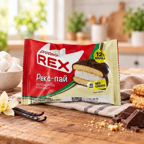 Печенье глазированое Рекс Пай с начинкой со вкусом Ваниль 30г 8шт