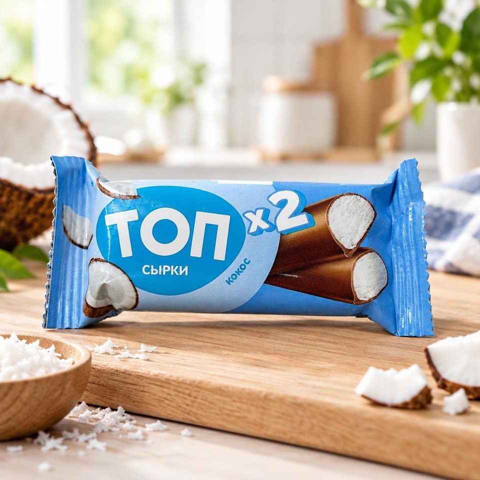 Топ сырок творожный со вкусом Кокос 45гр