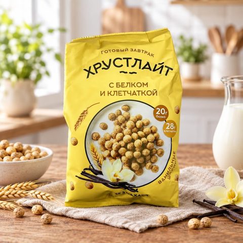 Сибирская клетчатка Завтрак Хрустлайт ванильный с белком и клетчаткой 150гр 10шт