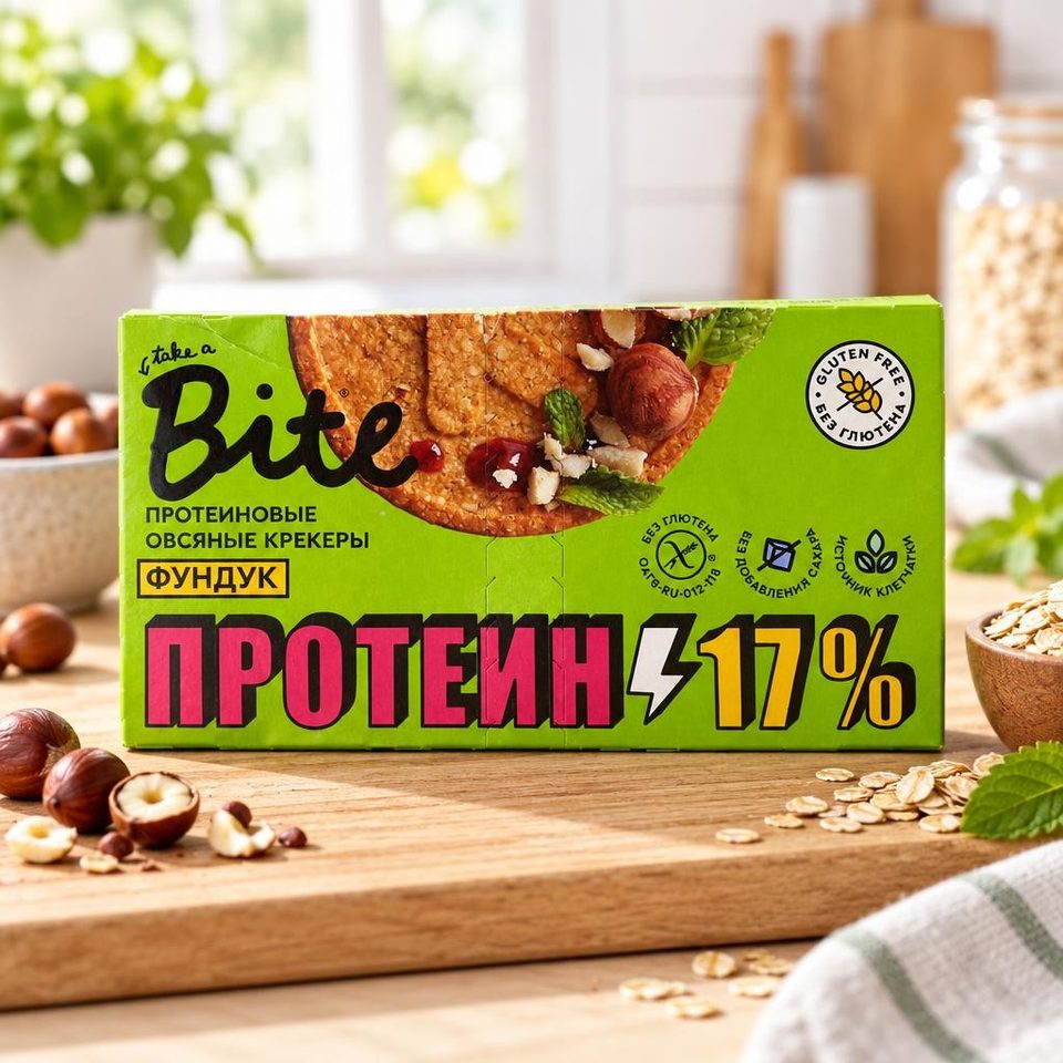 Byte Крекеры протеин овсян с фундуком 125гр 12шт