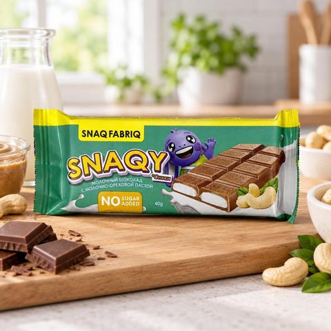 SNAQ FABRIQ Молочный шоколад с молочно-ореховой пастой 40гр 12шт