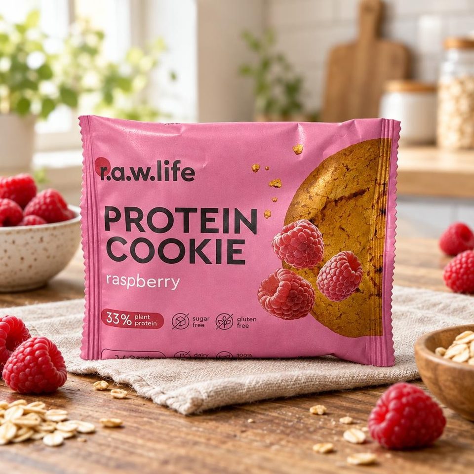 R.A.W.LIFE Cookie Protein Малина 37г