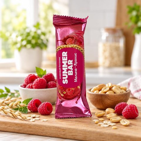 Фрутилад Summer Bar Злаковый батончик с малиной и арахисом 30 гр