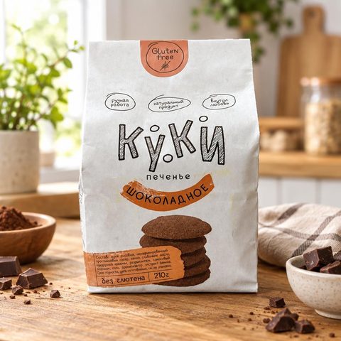 Печенье Куки шоколадное без сахара без глютена 210гр
