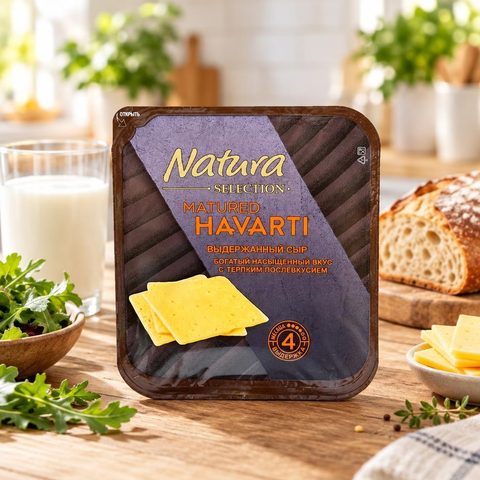 Natura Сыр Matured Havarti Нарезка мдж45% 150гр 10шт