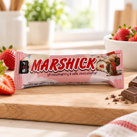 MARSHICK с клубничной начинкой в молочном шоколаде 30гр