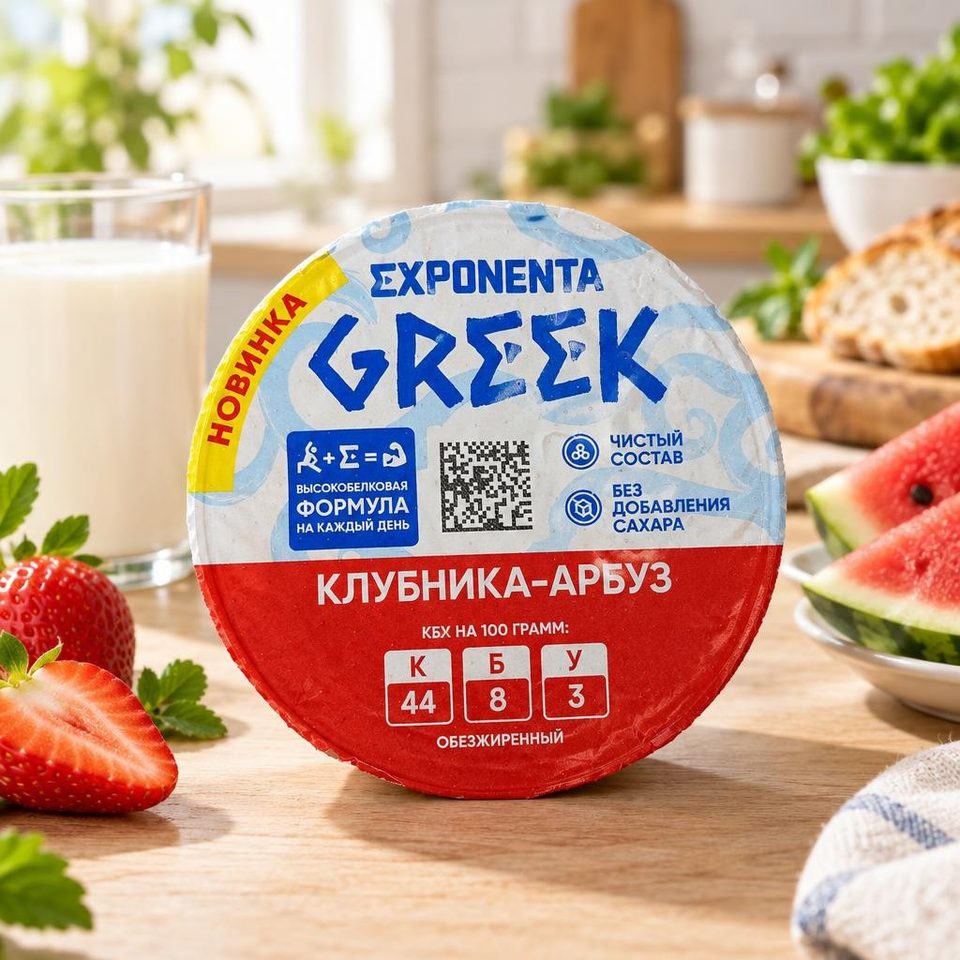 EXPONENTA GREEK греческий йогурт клубника-арбуз 250р