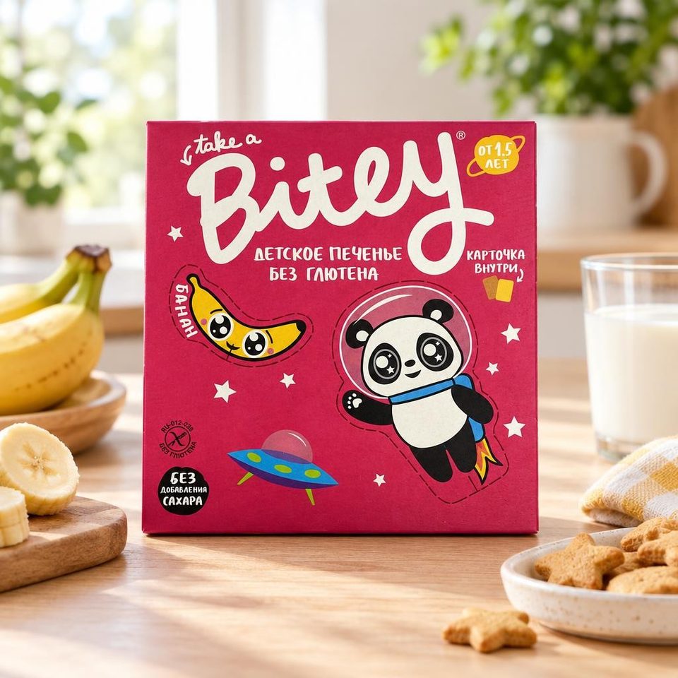 Bitey Печенье безглютеновое Банан 125гр 8шт