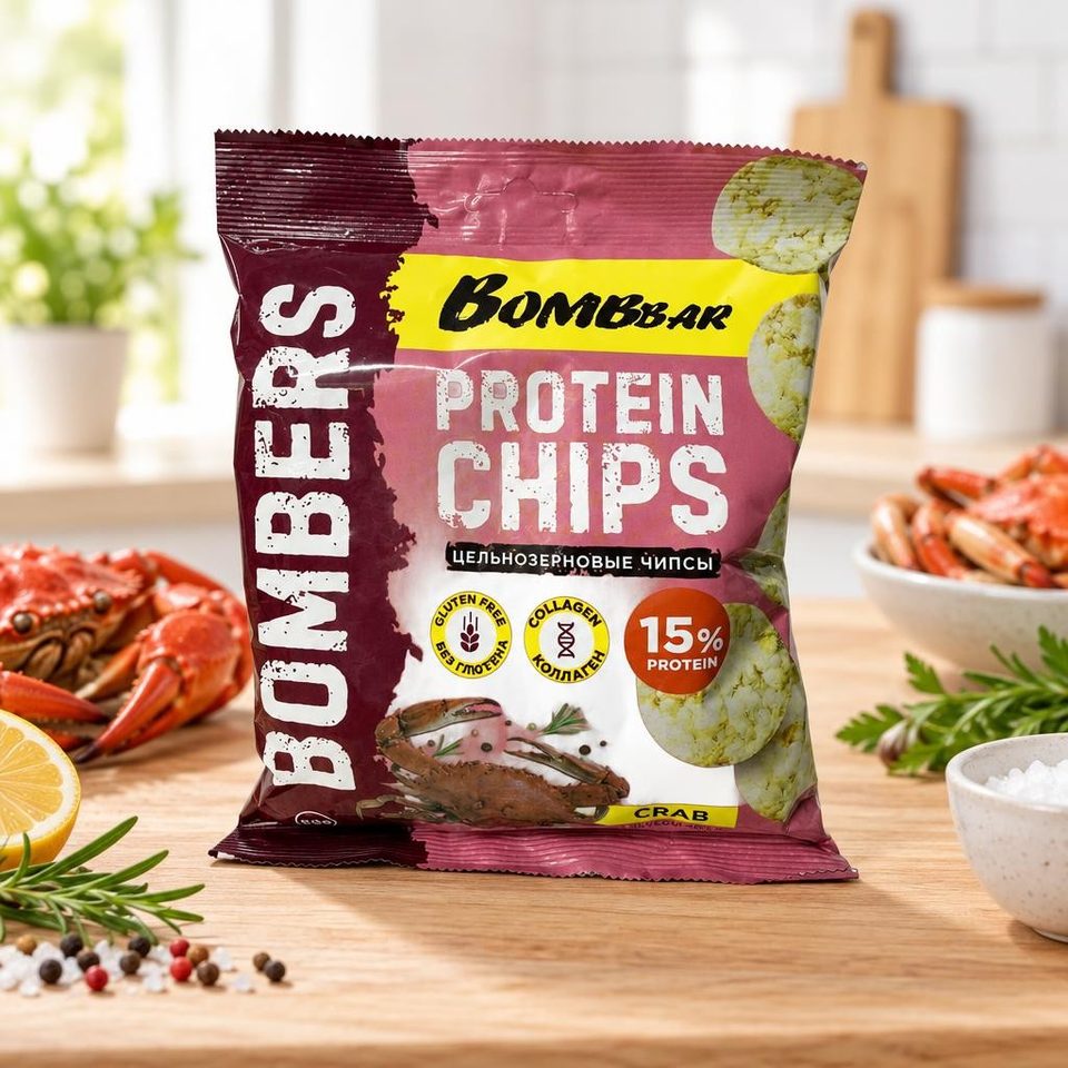 Bombbar Чипсы ц/з со вкусом Краб 50гр 14шт