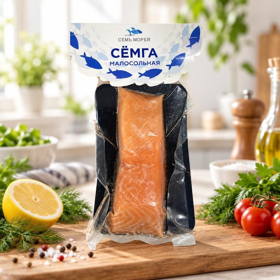 Семь морей Филе семги малосольная 300гр