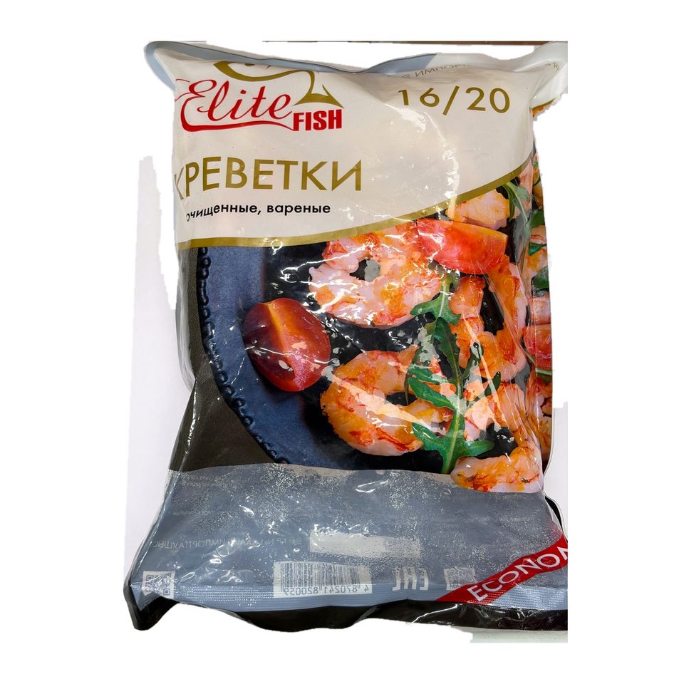 Креветка 16/20 заморож.бланш,паром очищенная с хвостом 10кг/кор Эконом Китай